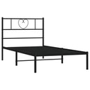vidaXL fekete fém ágykeret fejtámlával 90 x 190 cm