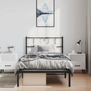 vidaXL fekete fém ágykeret fejtámlával 100 x 190 cm