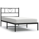 vidaXL fekete fém ágykeret fejtámlával 100 x 200 cm
