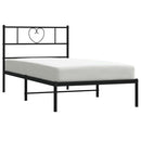 vidaXL fekete fém ágykeret fejtámlával 100 x 200 cm