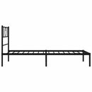 vidaXL fekete fém ágykeret fejtámlával 100 x 200 cm