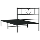 vidaXL fekete fém ágykeret fejtámlával 100 x 200 cm