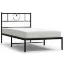vidaXL fekete fém ágykeret fejtámlával 107 x 203 cm