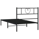 vidaXL fekete fém ágykeret fejtámlával 107 x 203 cm
