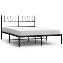 vidaXL fekete fém ágykeret fejtámlával 120 x 190 cm