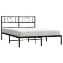 vidaXL fekete fém ágykeret fejtámlával 120 x 190 cm