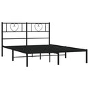 vidaXL fekete fém ágykeret fejtámlával 120 x 190 cm