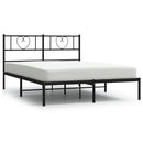 vidaXL fekete fém ágykeret fejtámlával 120 x 200 cm