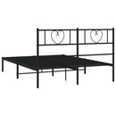 vidaXL fekete fém ágykeret fejtámlával 135 x 190 cm