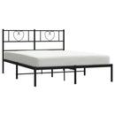 vidaXL fekete fém ágykeret fejtámlával 140 x 190 cm