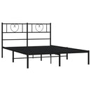 vidaXL fekete fém ágykeret fejtámlával 140 x 190 cm