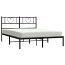 vidaXL fekete fém ágykeret fejtámlával 160 x 200 cm