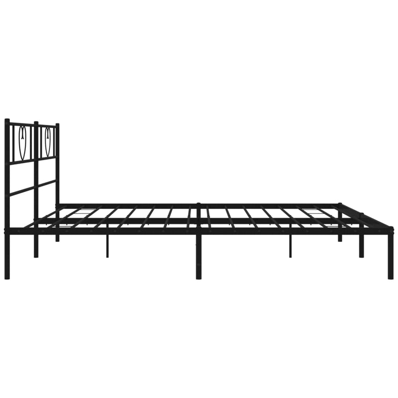 vidaXL fekete fém ágykeret fejtámlával 180 x 200 cm