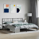 vidaXL fekete fém ágykeret fejtámlával 180 x 200 cm
