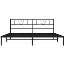 vidaXL fekete fém ágykeret fejtámlával 183 x 213 cm