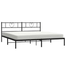 vidaXL fekete fém ágykeret fejtámlával 193 x 203 cm