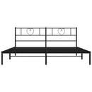 vidaXL fekete fém ágykeret fejtámlával 193 x 203 cm