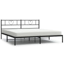 vidaXL fekete fém ágykeret fejtámlával 200 x 200 cm