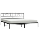 vidaXL fekete fém ágykeret fejtámlával 200 x 200 cm