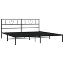 vidaXL fekete fém ágykeret fejtámlával 200 x 200 cm