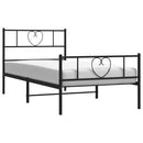 vidaXL fekete fém ágykeret fej- és lábtámlával 75 x 190 cm