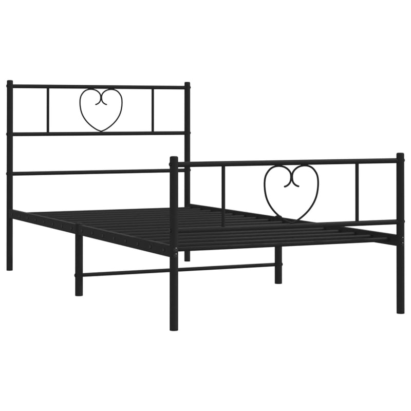 vidaXL fekete fém ágykeret fej- és lábtámlával 80 x 200 cm