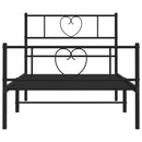 vidaXL fekete fém ágykeret fej- és lábtámlával 80 x 200 cm