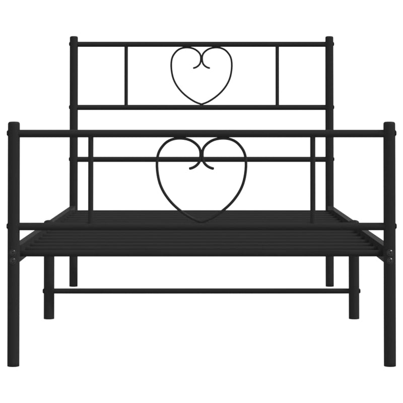 vidaXL fekete fém ágykeret fej- és lábtámlával 80 x 200 cm