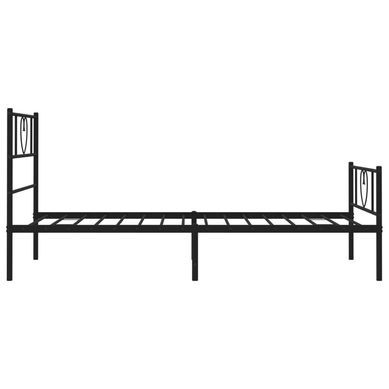 vidaXL fekete fém ágykeret fej- és lábtámlával 80 x 200 cm