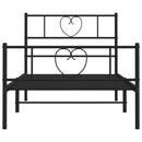 vidaXL fekete fém ágykeret fej- és lábtámlával 90 x 190 cm