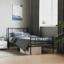 vidaXL fekete fém ágykeret fej- és lábtámlával 90 x 190 cm