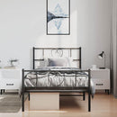 vidaXL fekete fém ágykeret fej- és lábtámlával 100 x 200 cm