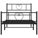 vidaXL fekete fém ágykeret fej- és lábtámlával 100 x 200 cm