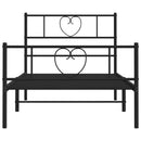 vidaXL fekete fém ágykeret fej- és lábtámlával 107 x 203 cm