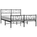 vidaXL fekete fém ágykeret fej- és lábtámlával 135 x 190 cm