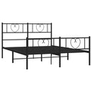 vidaXL fekete fém ágykeret fej- és lábtámlával 135 x 190 cm