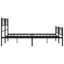 vidaXL fekete fém ágykeret fej- és lábtámlával 135 x 190 cm