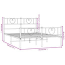 vidaXL fekete fém ágykeret fej- és lábtámlával 135 x 190 cm