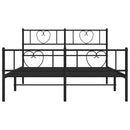 vidaXL fekete fém ágykeret fej- és lábtámlával 140 x 200 cm