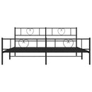 vidaXL fekete fém ágykeret fej- és lábtámlával 183 x 213 cm