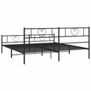 vidaXL fekete fém ágykeret fej- és lábtámlával 183 x 213 cm