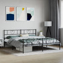 vidaXL fekete fém ágykeret fej- és lábtámlával 183 x 213 cm