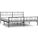 vidaXL fekete fém ágykeret fej- és lábtámlával 193 x 203 cm