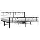 vidaXL fekete fém ágykeret fej- és lábtámlával 193 x 203 cm