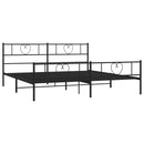 vidaXL fekete fém ágykeret fej- és lábtámlával 193 x 203 cm