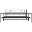 vidaXL fekete fém ágykeret fej- és lábtámlával 193 x 203 cm