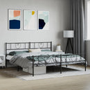 vidaXL fekete fém ágykeret fej- és lábtámlával 200 x 200 cm