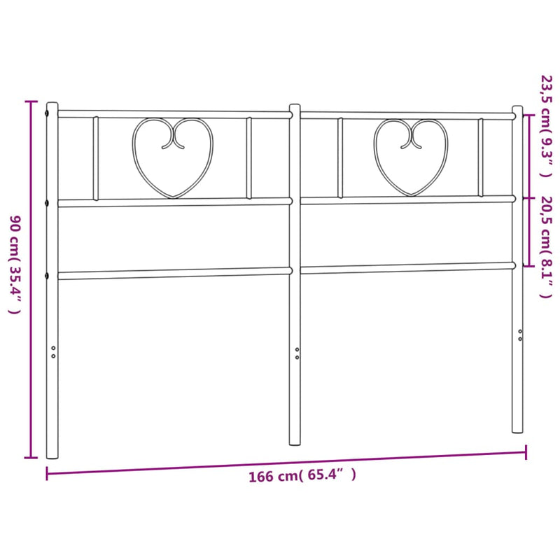 vidaXL fekete fém fejtámla 160 cm