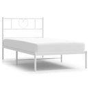 vidaXL fehér fém ágykeret fejtámlával 100x200 cm