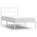vidaXL fehér fém ágykeret fejtámlával 107x203 cm